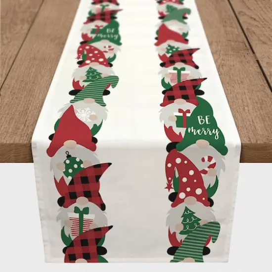 72'' Gnome Pattern Cotton Twill Runner {1}