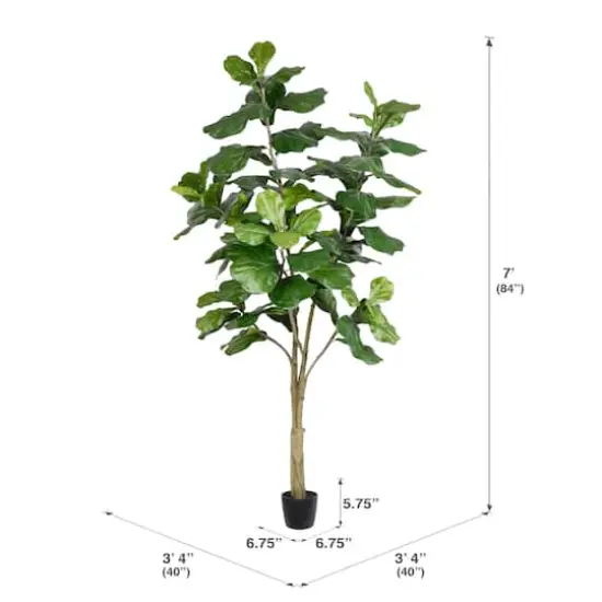 7ft. Potted Artificial Fiddle Tree {5}