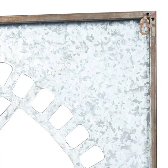 Gray Farmhouse Metal Wall Clock {6}