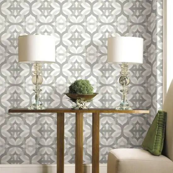 RoomMates Tipton Peel & Stick Wallpaper Taupe and White {4}