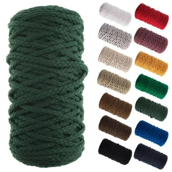 John Bead 4mm Braided Macram&eacute; Cord, 70yd. Forest Green {7}