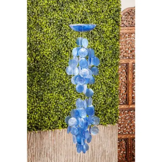 27" Capiz Coastal Windchime Blue {7}