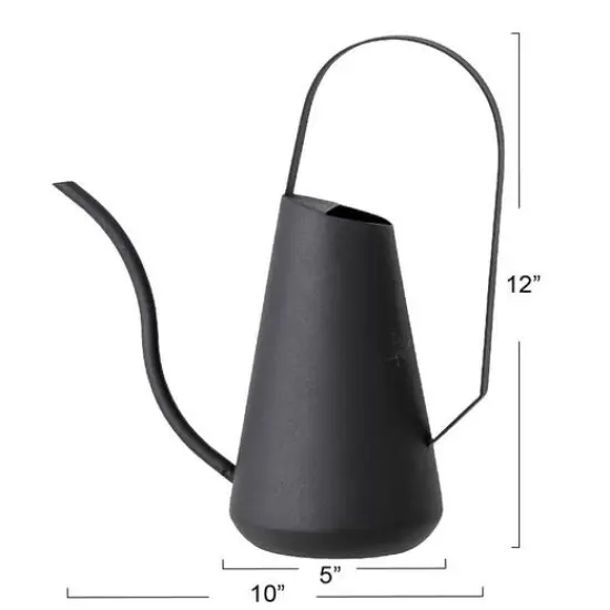 Hello Honey&reg; 12" Black Metal Watering Can {4}