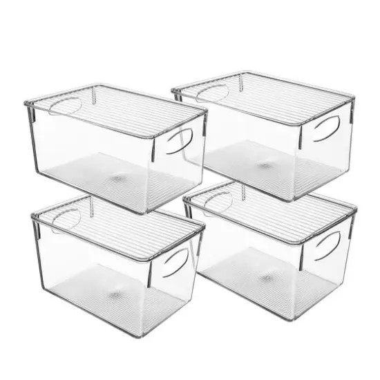 Sorbus Clear Storage Bins with Lids, 4ct. {1}