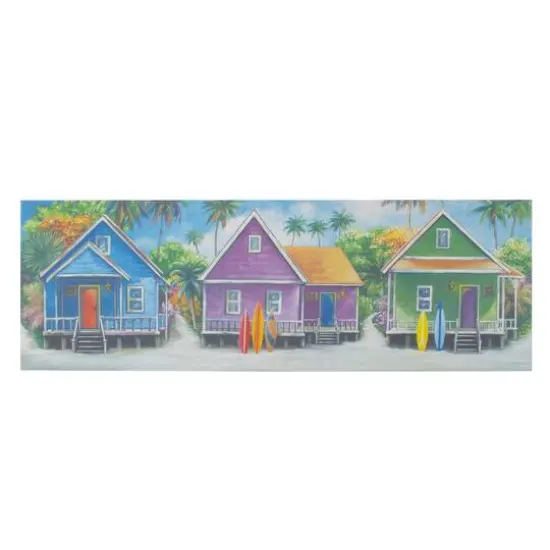 Coastal Cabins Crop Outdoor Canvas Art Print - 16"x48" {7}