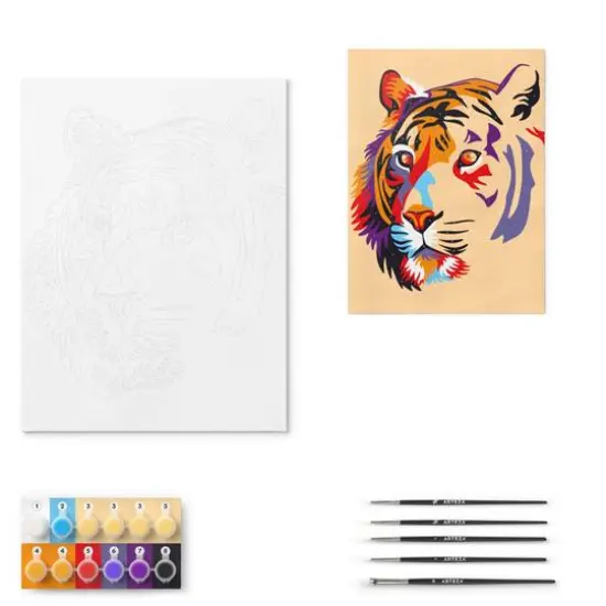 Arteza&reg; Tiger Paint by Numbers Kit {4}