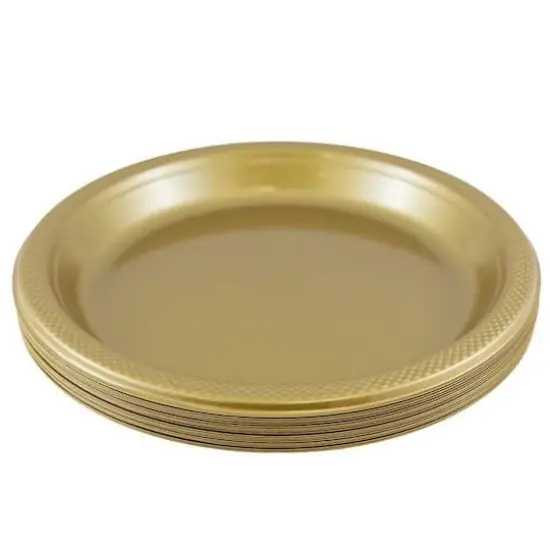 JAM Paper 10.25" Plastic Party Plates, 20ct. Gold {3}