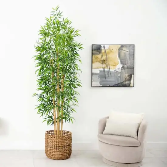 9ft. Potted Bamboo Tree with Real Bamboo Trunks {3}