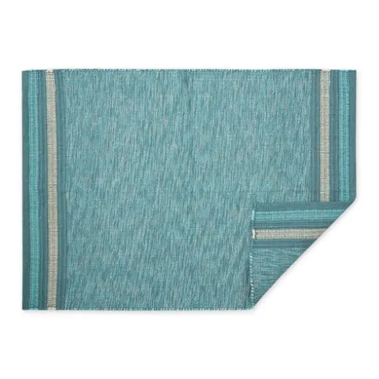 DII&reg; Modern Stripe Variegated Handwoven Recycled Yarn Rug, 2ft. x 3ft. Smoke Blue {6}