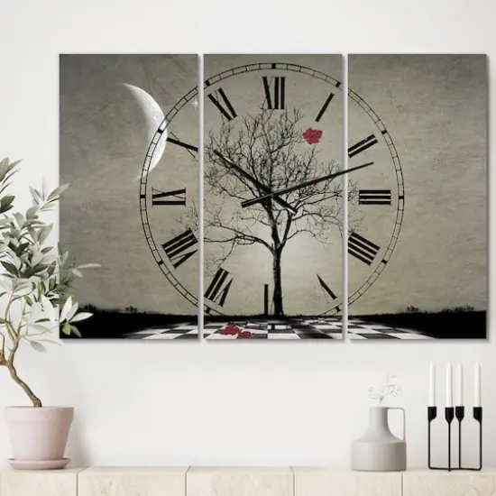 Designart Inevitable Large Cottage 3 Panel Wall Clock {3}