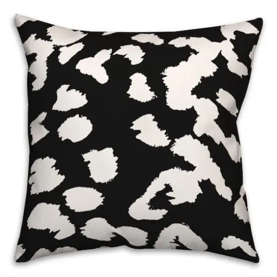 18" x 18" Leopard Print Indoor/Outdoor Throw Pillow Black/White {4}