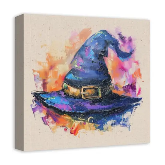 Painterly Witch Hat 16" x 16" Canvas Wall Art {3}