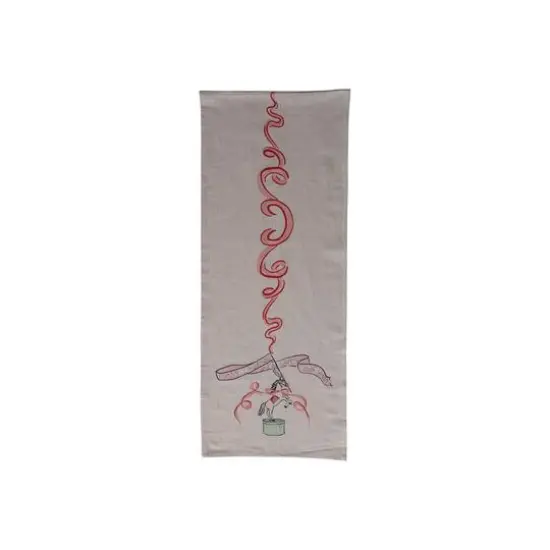 Hello Honey&reg; 72" Multicolor Cotton Chambray Printed Table Runner with Carousel Horse & Ribbon Design {1}