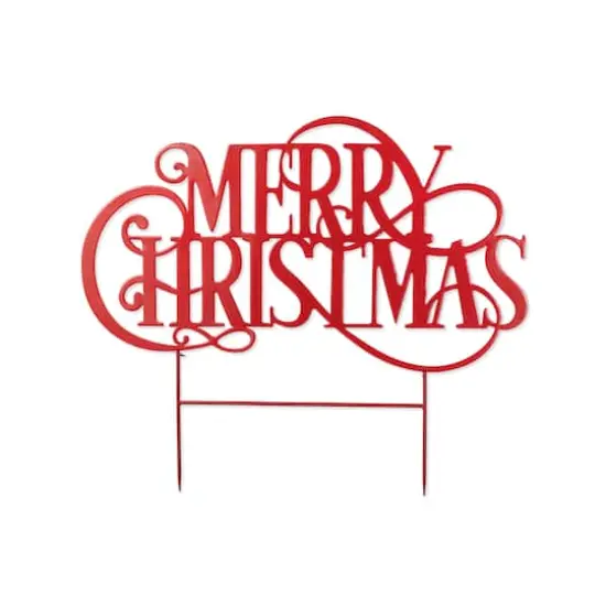 Glitzhome&reg; 36" Oversized Metal Christmas "MERRY CHRISTMAS" Yard Stake {1}
