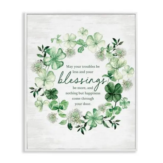 Stupell Industries Irish Proverb Wreath Framed Giclee Art White {1}