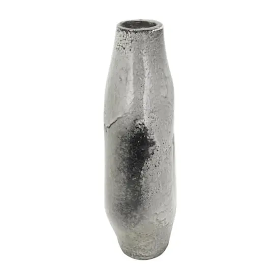 Gray Paper Mache Abstract Circular Vase with Dual Openings {4}