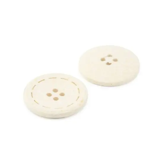 Dritz&reg; 25mm Recycled Cotton Round Stitch Button, 6ct. Natural {8}
