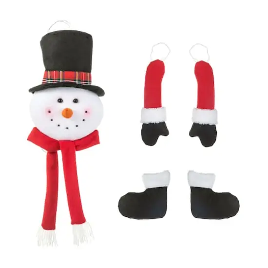 Glitzhome&reg; 13" Jumbo Christmas Fabric Snowman Ornament Set {7}