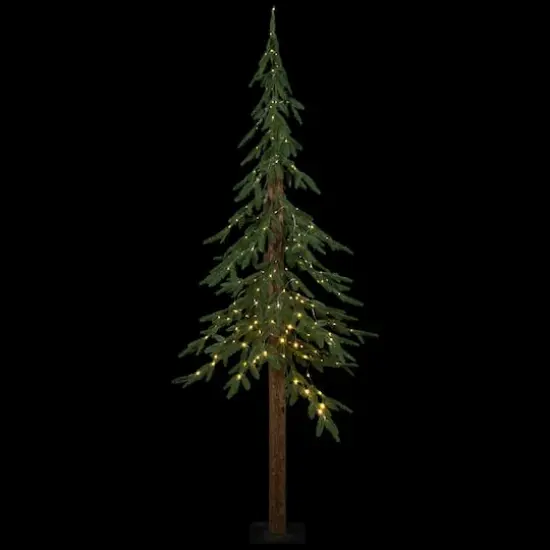 6ft. Pre-Lit Medium Alpine Artificial Christmas Tree, Clear LED Lights {4}