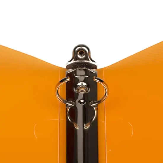 JAM Paper 0.75" Glass Twill Plastic 3-Ring Binder Orange {5}