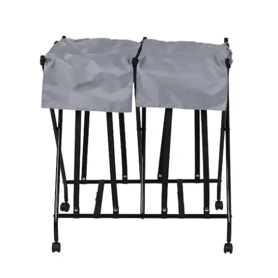 Honey Can Do Black/Gray Double Bounce Back Hamper with Wheels and Lid {8}