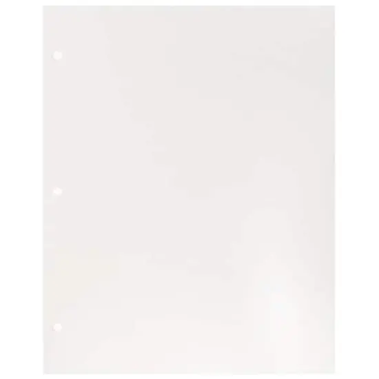 JAM Paper Laminated 2-Pocket Glossy 3-Hole Punch School Folders, 6ct. White {5}