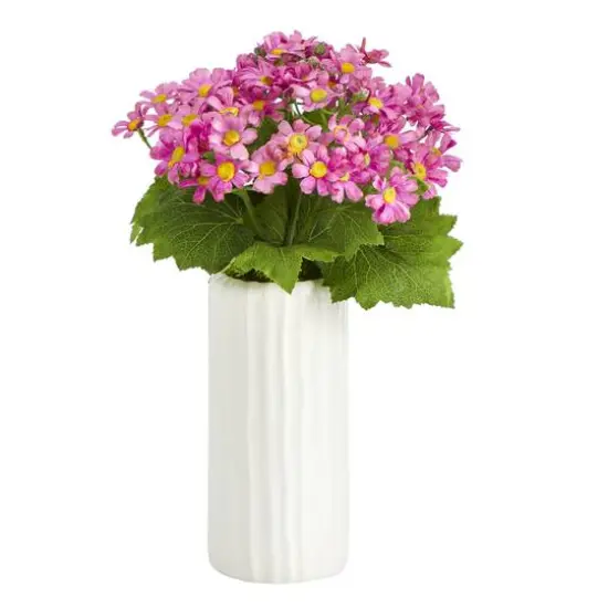 13'' Pink Daisy Plant in White Planter {1}
