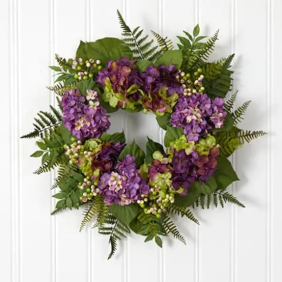 24&rdquo; Purple Hydrangea with Berry Wreath {5}