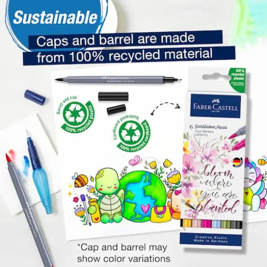 Faber-Castell&reg; Goldfaber Aqua Lettering Dual-Tip Marker Set {7}