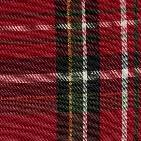 DII&reg; 70" Round Holiday Metallic Plaid Tablecloth {3}