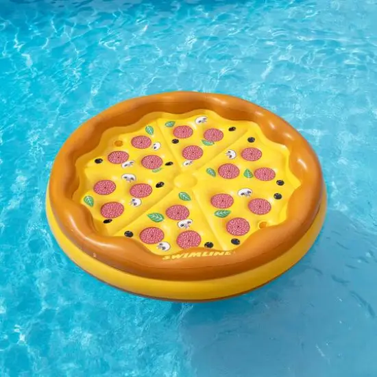70" Inflatable Round Pizza Swimming Pool Raft Lounger {4}