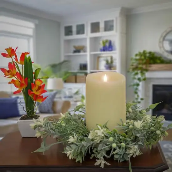 14" Spring Mixed Blossoms Table Wreath {3}