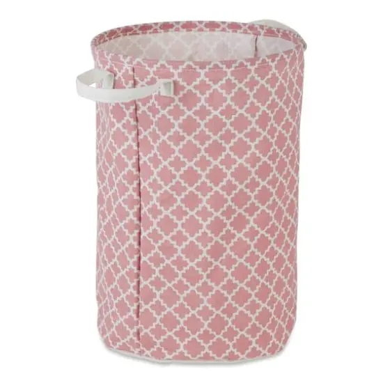 DII® Round Lattice PE-Coated Cotton Polyester Laundry Hamper Rose {1}