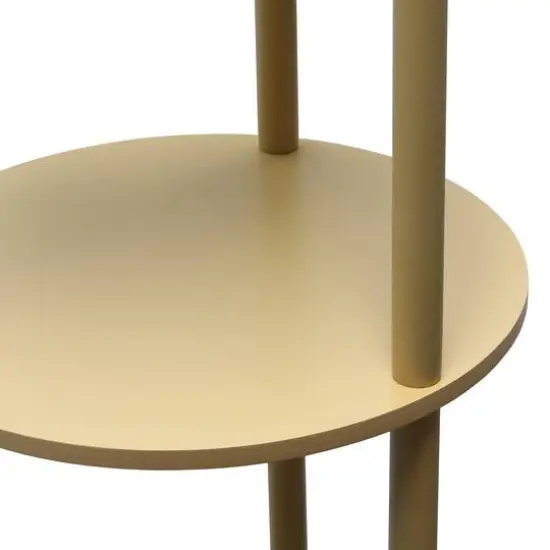 Simple Designs&trade; 62.5" Round Floor Lamp with 2 USB Ports and 1 Outlet Tan {12}