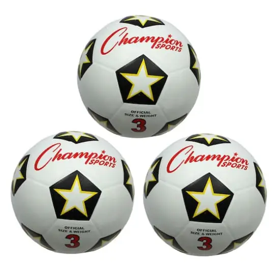 Rubber Soccer Ball Size 3, Pack of 3 {1}