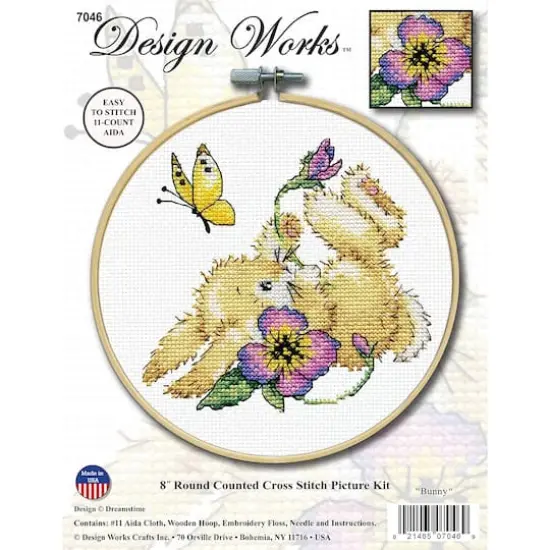 Design Works&trade; 8'' Round Bunny Counted Cross Stitch Kit {1}