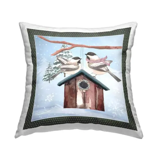 Stupell Industries Winter Birds & Snowflakes Throw Pillow {1}