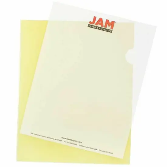 JAM Paper 9" x 11.5" Plastic Sleeves, 12ct. Yellow {1}