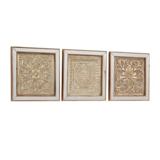 Brown & Silver Metal Glam Floral Wall D&eacute;cor Set {3}