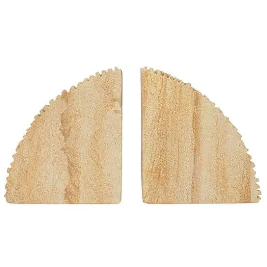 Hello Honey&reg; 6" Natural Sandstone with Ribbed Edge Bookends Set {1}