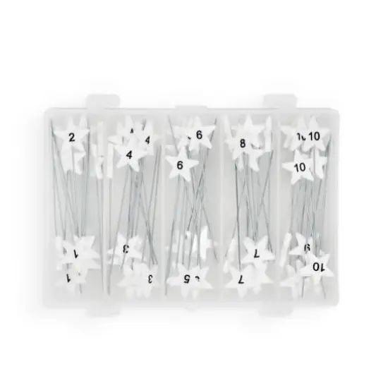 Dritz&reg; White Star Flat Head Pins With Numbers & Directional Arrows, 115ct. {5}