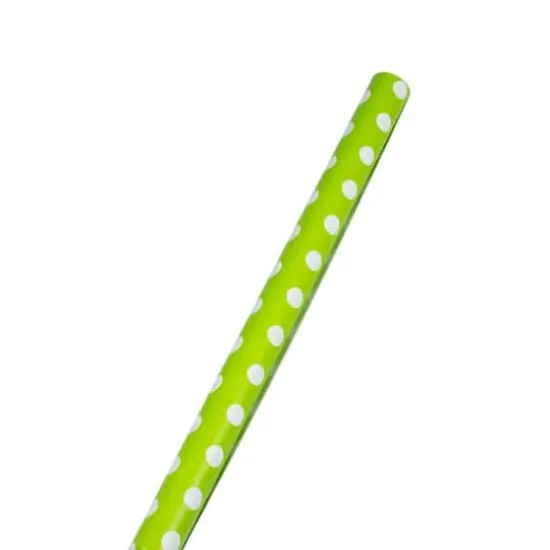 JAM Paper Wrapping Paper with White Polka Dots, 3ct. Green {1}