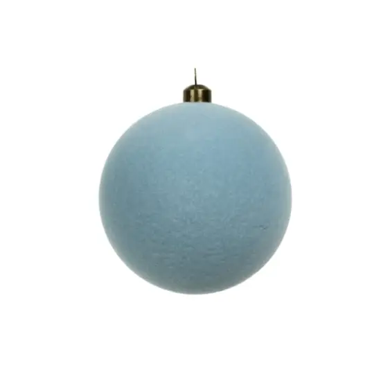 4 Pack 3.8" Flocked Shatterproof Ball Ornaments by Ashland&reg; Light Blue {3}