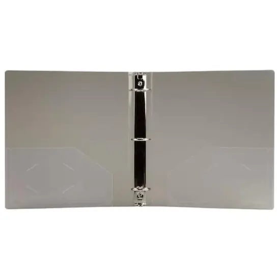 JAM Paper 1.5" Glass Twill Plastic 3-Ring Binder Smoke {6}