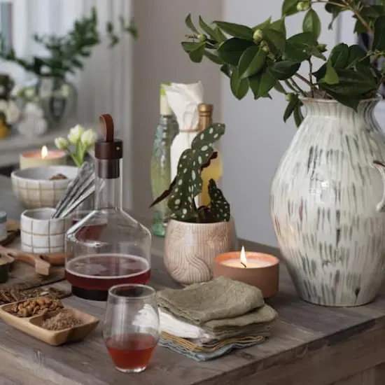 Hello Honey&reg; 62oz. Glass Carafe with Walnut Brown Acacia Wood Base & Stopper {7}