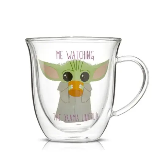 JoyJolt&reg; 13.5oz. Star Wars&trade; The Mandalorian Drama Glass Mugs, 2ct. {4}