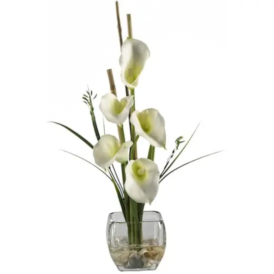 18" Calla Lily Arrangement in Glass Vase {1}