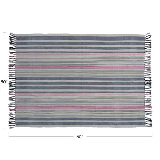 Hello Honey&reg; Multicolor Stripes & Fringe Throw Blanket {5}