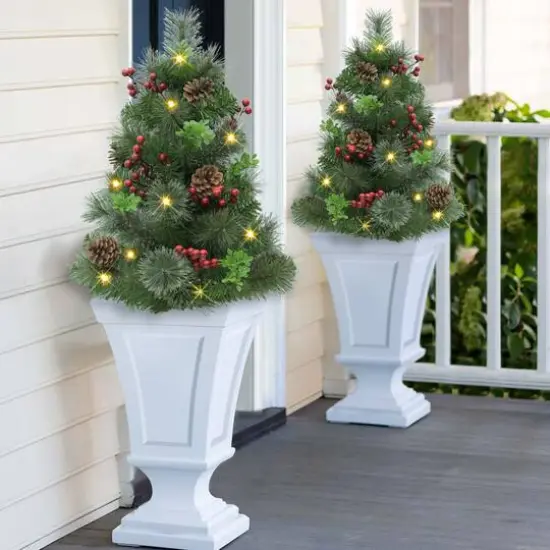 30" Pre-Lit Urn Filler with Battery-Operated Timer, 2ct. {4}