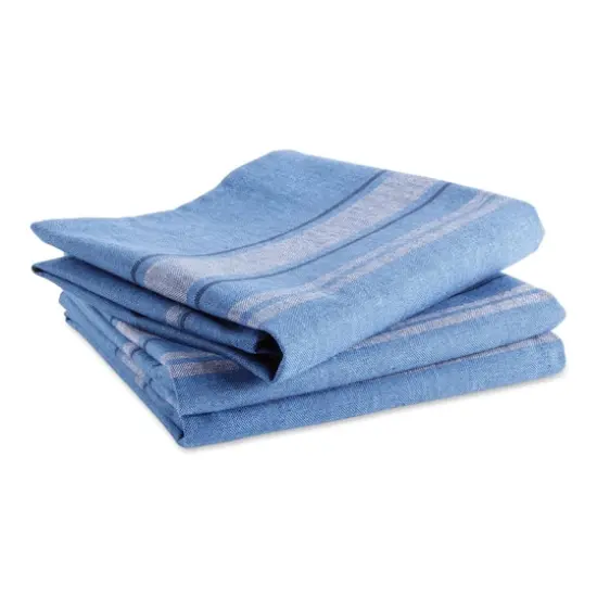 DII&reg; Blue Chambray French Stripe Woven Dishtowel, 3ct. {5}